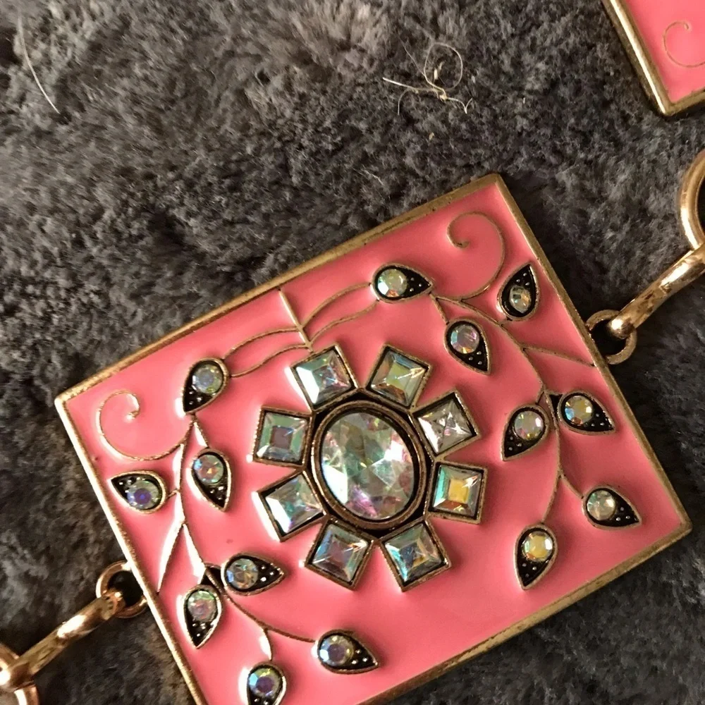Square Pink Concho Belt - Girls